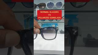 Normal sunglass vs polarized sunglass  shorts [upl. by Nahtnoj282]