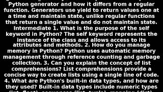 What is Python  List vs Tuple  Handling Exceptions  Python Decorators  Python Generators [upl. by Clorinde733]