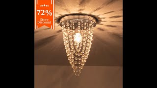 Hanging Crystal Ceiling Light Sun Flower Foyer Bedroom Ceiling Chandelier Entrance Aisle Decor [upl. by Thurman]