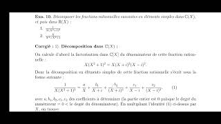 1 décomposition en éléments simples exercice corrigé [upl. by Llerud970]