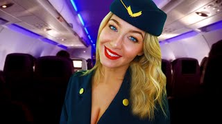 ASMR LOVELY FLIGHT ATTENDANT HELPS YOU SLEEP ✈️ 💤 [upl. by Jennette]