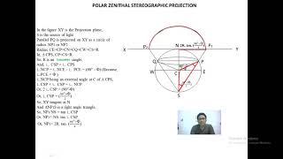 Polar Zenithal Stereographic Projection Formula derivation [upl. by Abil930]