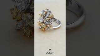 Inel din aur 18K cu 198 ct diamante albe si 161 ct diamante galbene naturaleRHi42ag2901 B [upl. by Utham563]