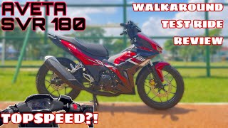 AVETA SVR 180 TOPSPEED  REVIEW amp WALKAROUND  TOPSPEED BOLEH TAPAU GENG FAIRING 150  160KMH [upl. by Enelak]