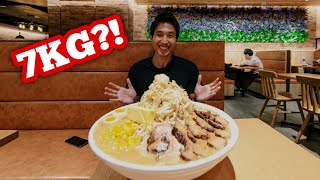 INSANE GIANT PORK RAMEN EATING CHALLENGE  Close to 7KG of Ramen Eaten [upl. by Nelyahs]