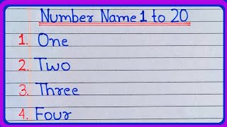 Number names 1 to 20 in englishEnglish numbers 120 pronunciation1 to 20 number names [upl. by Collum]