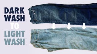 Dark Wash Jeans to Light Wash Jeans  How to Bleach Denim [upl. by Rickert139]