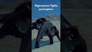 Nigersaurus fights pyroraptors dinosaur jurassicworldevolution2 jurassicworld gaming shorts [upl. by Case329]