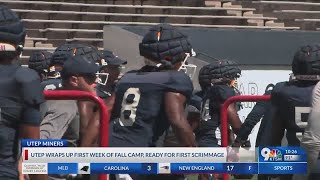 UTEP football wraps up first week of fall camp ready for first scrimmage [upl. by Kcirderf930]