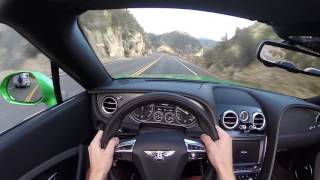 2016 Bentley Continental GT Speed Convertible Top Down  WR TV POV Canyon Drive [upl. by Ahsiyt688]