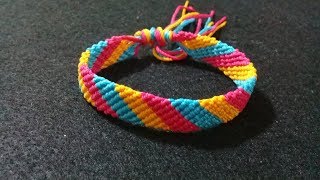 Cuma 1 Langkah Membuat Gelang 3 Warna Dari BenangMacrame braceletDiyFriendship bracelet [upl. by Eissat553]