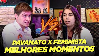 PAVANATO VS FEMINISTA MELHORES MOMENTOS NO DEBATE [upl. by Refotsirhc646]