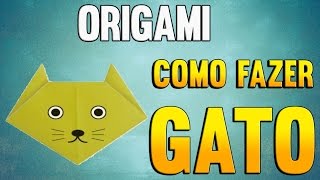 Como Fazer uma Cabeça de GATO de Origami  Passo a Passo  Paper Folding CAT [upl. by Etnohc]