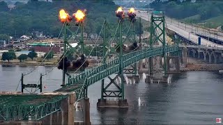 All angles of the old I74 bridge implosion in the Quad Cities [upl. by Magdala368]