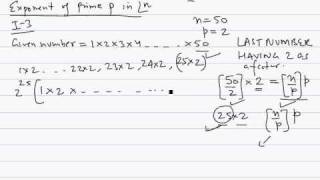 IITJEE  PandCExponent of p in n factorial1 [upl. by Aivun728]