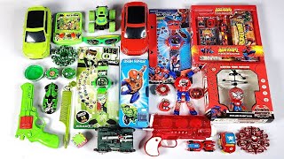 Ben 10 amp SpiderMan Toys Collection🤑Drone Robot Watch Video Game Pen Beyblade Set Gun Spinner [upl. by Nirrol]