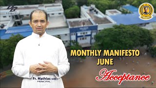 MONTHLY MANIFESTO –ACCEPTANCE  JUNE 2024  DON BOSCO EGMORE [upl. by Gertrud]