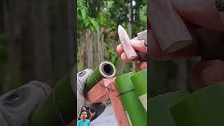 Wait for end 😱🔥😳 bamboo airsoft toys diy slingshots craft archery bamboogun diycrafts [upl. by Assylla697]