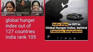 hunger index of india rank  india rank in 202324 hunger index out of 127 countries India rank 105 [upl. by Ivy]