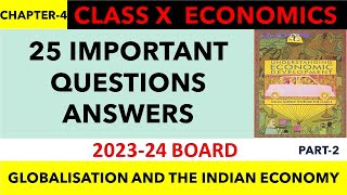 208  IMPORTANT QUESTIONANSWERS Class10 Economics chapter 4  GLOBALISATION QUESTION ANSWERS [upl. by Kurtz354]