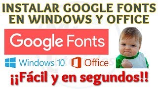 Tutorial Como Instalar Fuentes de Google en Windows Office Photoshop  Google Fonts [upl. by Brosy]