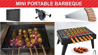 How to use Barbeque at home I Mini Portable Barbeque Grill Charcoal I Barbeque Working amp Review [upl. by Dihaz]