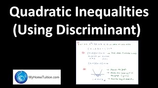 Quadratic Inequalities Using Discriminant  Quadratic Functions [upl. by Aidiruy12]