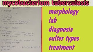 mycobacterium tuberculosis  full Hindi explanation with handwritten notemicrobiology tb [upl. by Orofselet]