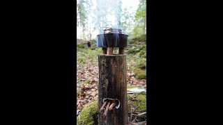 Wood ROCKET stove from DRY stump in 60 seconds  Silky BigBoy 2000  Scotch Eyed Auger [upl. by Ailisec]