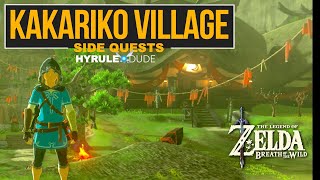 Zelda Breath of the Wild Kakariko Village Sidequests [upl. by Irab534]