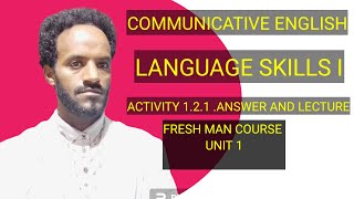 Lesson 3 Fresh man communicative English Skills I Answers of activity 121 [upl. by Osborne]