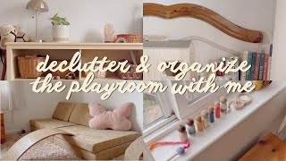 decluttering my kids toys  organizing our waldorf inspired playroom  room tour [upl. by Orlov]