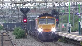 Nuneaton Station 210524 Classes 37475666687090325 freighttrains locomotives [upl. by Ezeerb]