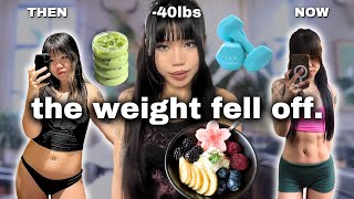 how I LOST 40LBS of fat by ROMANTICIZING my weight loss journey amp eat whatever i want [upl. by Adnohsirk]