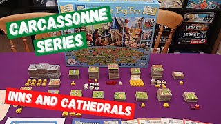 Carcassonne Inns and Cathedrals How to playthrough  All Around The Board [upl. by Ardnikal]