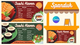 Cara Membuat BannerSpanduk Usaha Makanan Gratis di Canva 🌻 [upl. by Lissak884]