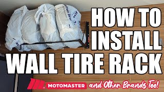 How To Install a Tire Rack  Foldable Wall Mounted Motomaster amp Other Styles [upl. by Olsewski]