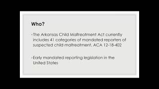 Arkansas Mandated Reporting Myths amp Facts [upl. by Evvy]