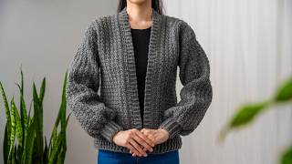 How to Crochet Cozy Cardigan  Pattern amp Tutorial DIY [upl. by Canada]