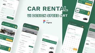 Car Rental App UI Design amp Prototyping with Figma  Speed Art Design [upl. by Ellesig]