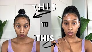 HOW TO FINESSE A SLEEK PONYTAIL  USING BRAIDING HAIR [upl. by Lynn]