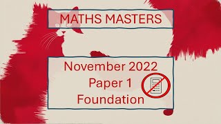 Edexcel Foundation November 2022 Paper 1 NonCalculator  Questions 56 [upl. by Mickie546]