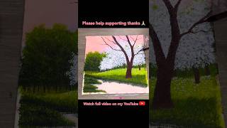 Cherry Forest Painting shorts painting satisfying art trending video [upl. by Tanberg500]