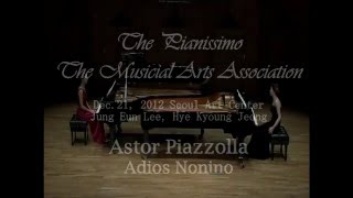 Astor Piazzolla  Adios Nonino for 2 Pianos 4 Hands [upl. by Scurlock641]