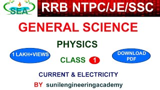 RRB ALP 2024RRB NTPC GENERAL SCIENCERRB JESSC JE SSC CHSLGENERAL AWARENESS PHYSICS CLASS 1 [upl. by Lilak]