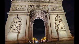 Arc De Triomphe At Night Paris France Tunnel At End [upl. by Harbert]