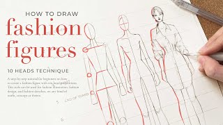 How to draw  TUTORIAL  Fashion drawing for beginners 1  Justine Leconte [upl. by Cyrie65]