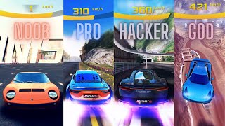 Asphalt 8 Noob vs Pro vs Hacker vs God [upl. by Atelokin869]