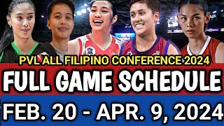 PVL 2024 FULL GAME SCHEDULE  FEBRUARY 20  APRIL 9 2024 pvl2024 pvlgameschedule gameschedule [upl. by Ardyth]