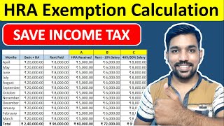 HRA Exemption Calculation for Salaried Employees  House Rent Allowance to Save Income Tax [upl. by Nyleuqcaj453]